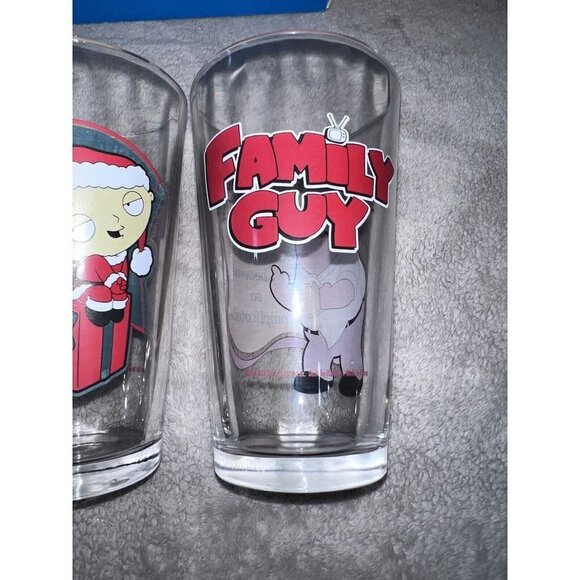 FAMILY GUY 16 oz Drinking Beverage Glasses Peter Lois Stewie Brian Set of 4 - Picture 7 of 12